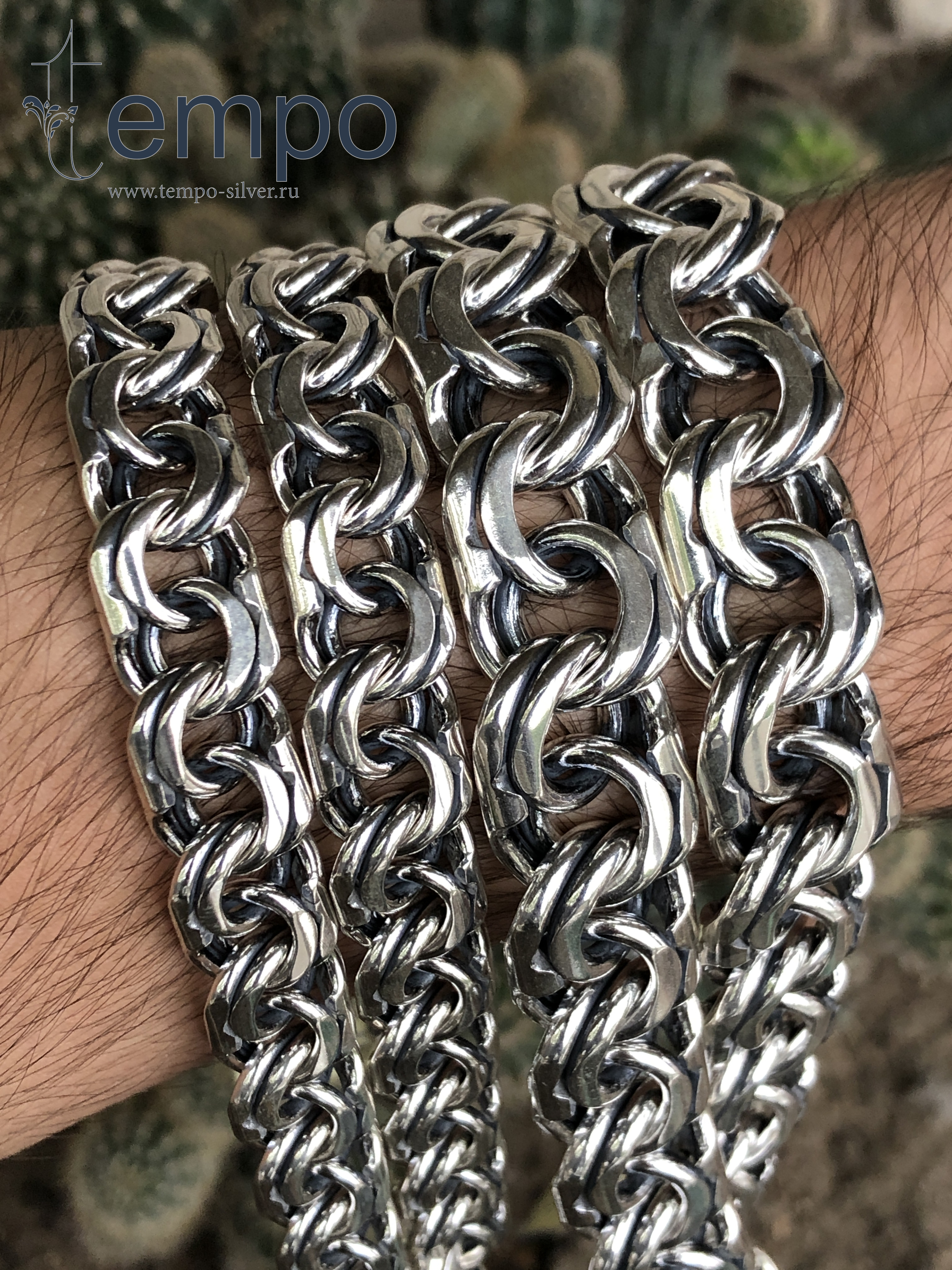 Мужские серебряные браслеты