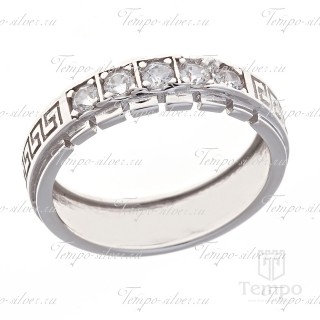 Перстень из серебра с узором Versace