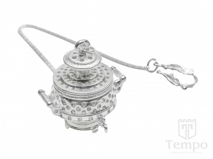 Заварник для чая из серебра в форме самовара