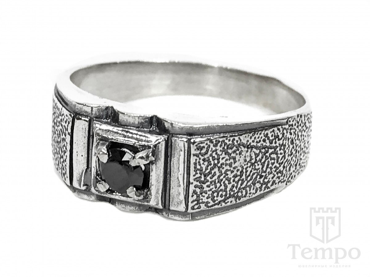 Перстень из серебра с маленьким квадратным агатом цена