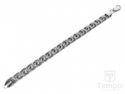 Браслет мужской серебряный Бисмарк 10 мм