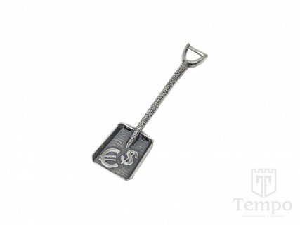 Ложка-загрбушка из серебра в виде совковой лопаты