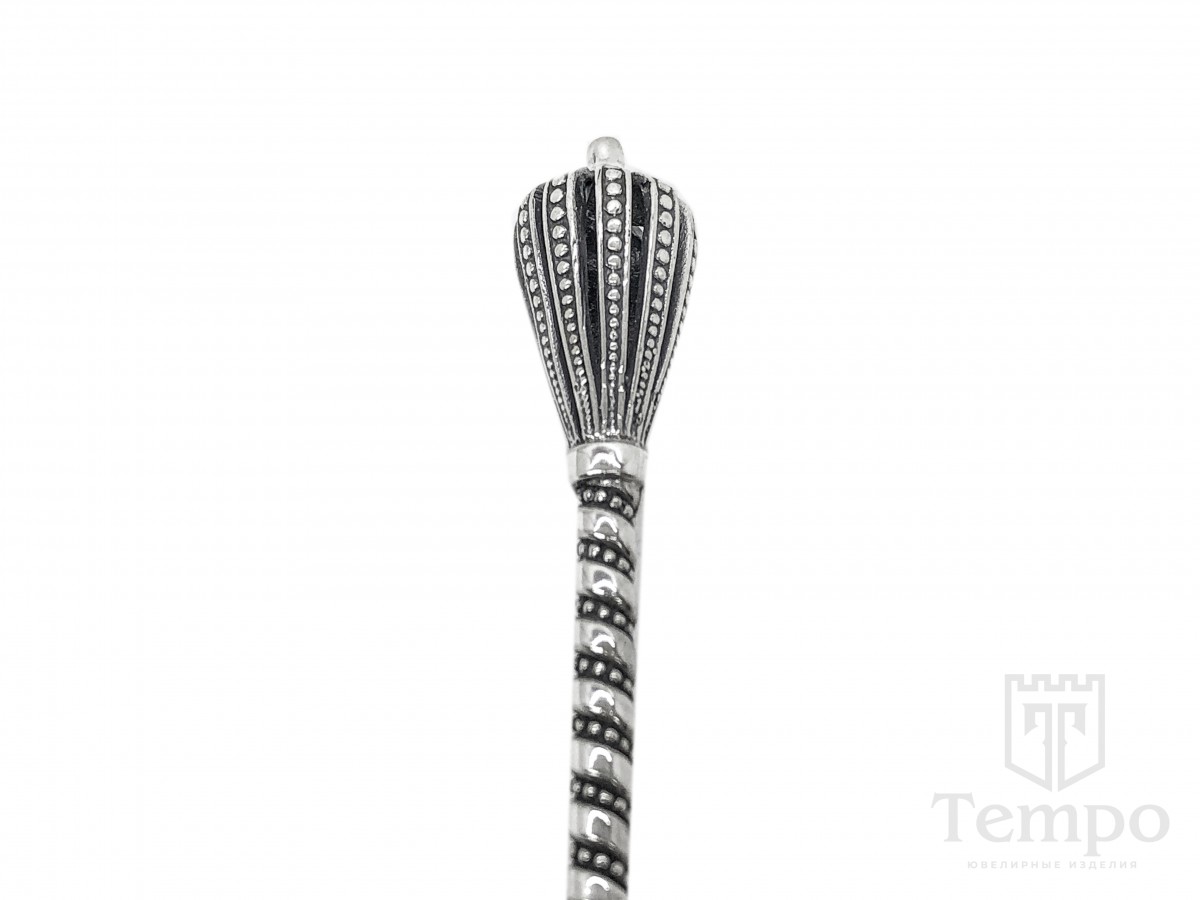 Длинная серебряная ложка для турки (джезвы) Корона