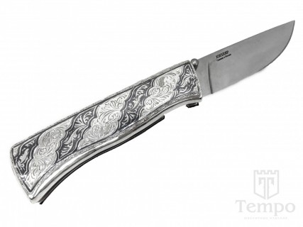 Нож складной с серебряными накладками 23 см
