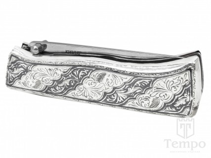 Складной серебряный нож Кубачи 23,5 см