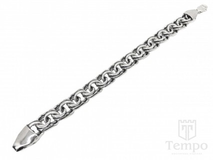 Серебряный мощный мужской браслет Бисмарк 16 мм