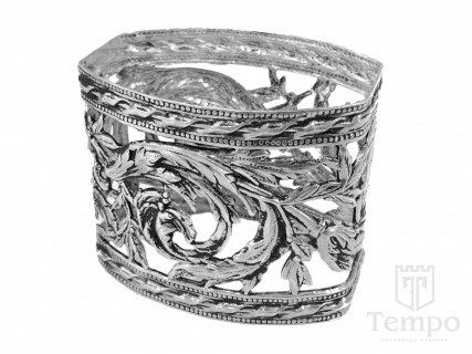 Серебряное кольцо для салфеток Кусты