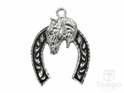 Серебряная подкова-сувенир с лошадью