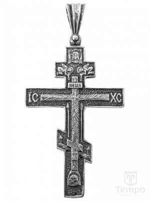 Большой серебряный крест 925 пробы Спаси и Сохрани