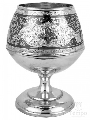 Коньячный бокал из серебра «Домики» на 180 мл