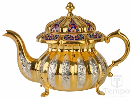 Серебряный чайник с золотым покрытием «Ваше Высочество» на 570 мл