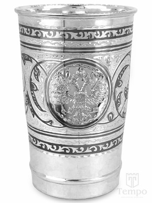 Серебряный стакан «Герб России» на 310 мл