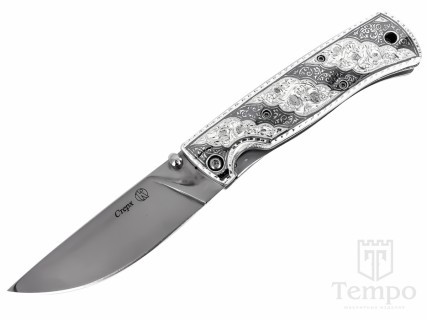 Кизлярский нож «Стерх» с серебряными накладками 23 см