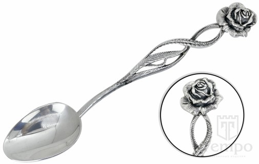 Серебряная чайная ложка «Бутон розы»
