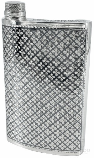 Серебряная фляга средняя «Гипсофила» на 230 мл