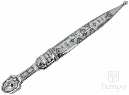 Кинжал из серебра 875 пробы со стальным клинком «Охотник» 43 см