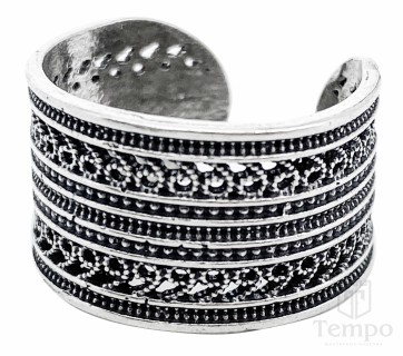 Несмыкающееся кольцо из серебра 925 пробы с филигранью