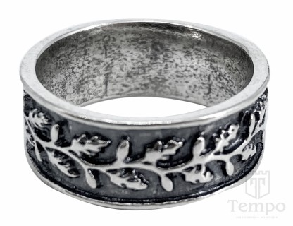 Кольцо обручального типа из серебра 925 пробы «Венок»