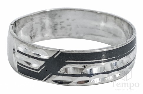 Кольцо обручального типа из серебра 925 пробы «Спорт»