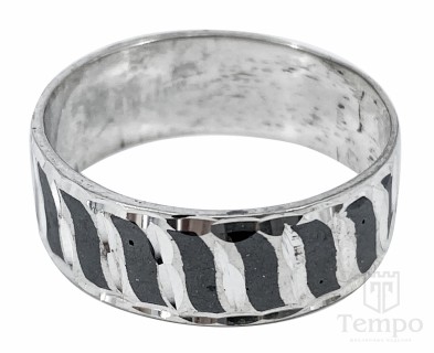 Кольцо обручального типа из серебра 925 пробы «Колесо»