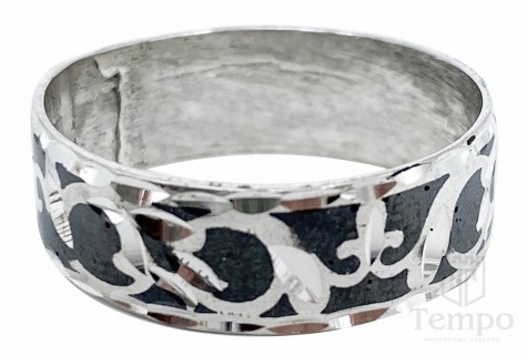 Кольцо обручального типа из серебра 925 пробы «Тайна»