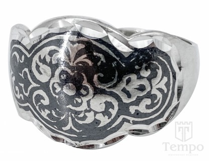 Кольцо кубачинское из серебра 925 пробы «Винтаж»