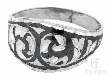 Кольцо кубачинское из серебра 925 пробы «Пара»