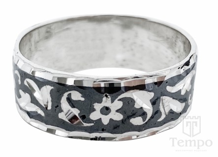 Кольцо кубачинское обручального типа из серебра 925 пробы «Красота»