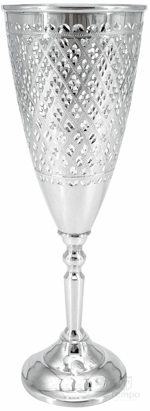 Серебряный высокий бокал для шампанского «Капли» на 150 мл