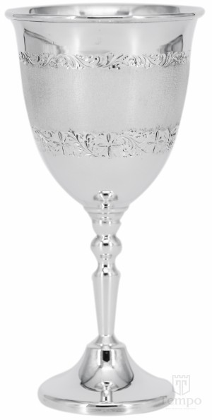 Серебряный гладкий бокал с гравировкой «Праздник» на 110 мл