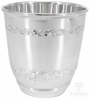 Серебряный гладкий стакан с гравировкой на 200 мл