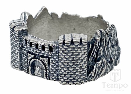 Кольцо из серебра 925 пробы «Замок»
