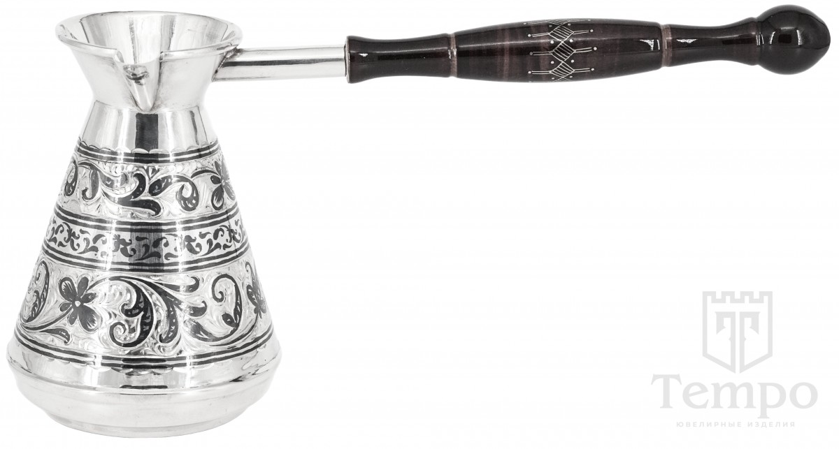 Серебряная турка с унцукульской ручкой «Ретро» на 270 мл цена