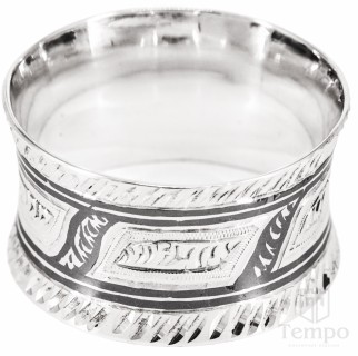 Серебряное широкое кольцо для салфеток «Торжество»