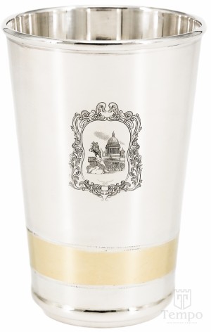 Серебряный стакан с позолотой «Санкт- Петербург» на 185 мл