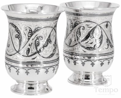 Пара серебряных стаканов-армудов «Традиционный» по 200 мл