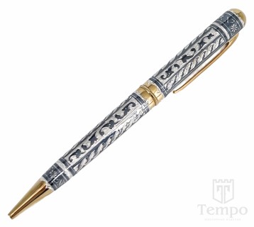 Серебряная ручка с позолоченными элементами «Мэтр»