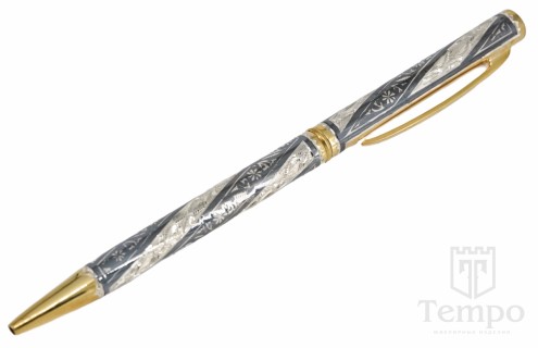 Серебряная ручка с позолоченными элементами «День - ночь»