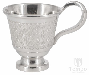 Чашка кофейная из серебра 999 пробы «Плетение» на 75 мл